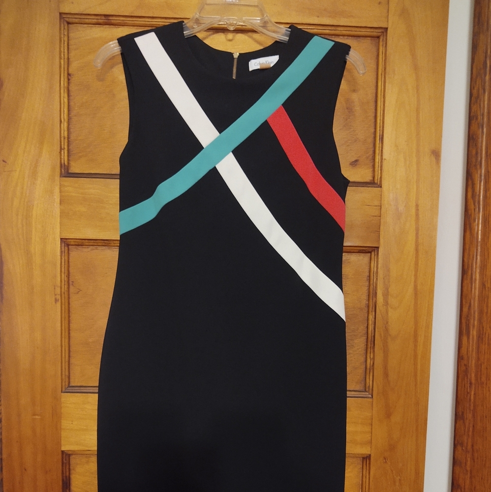 🟩⬛⬜Striped Calvin Klein Dress⬜⬛🟩
